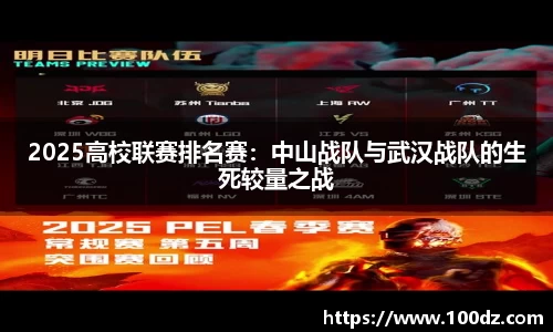 2025高校联赛排名赛：中山战队与武汉战队的生死较量之战